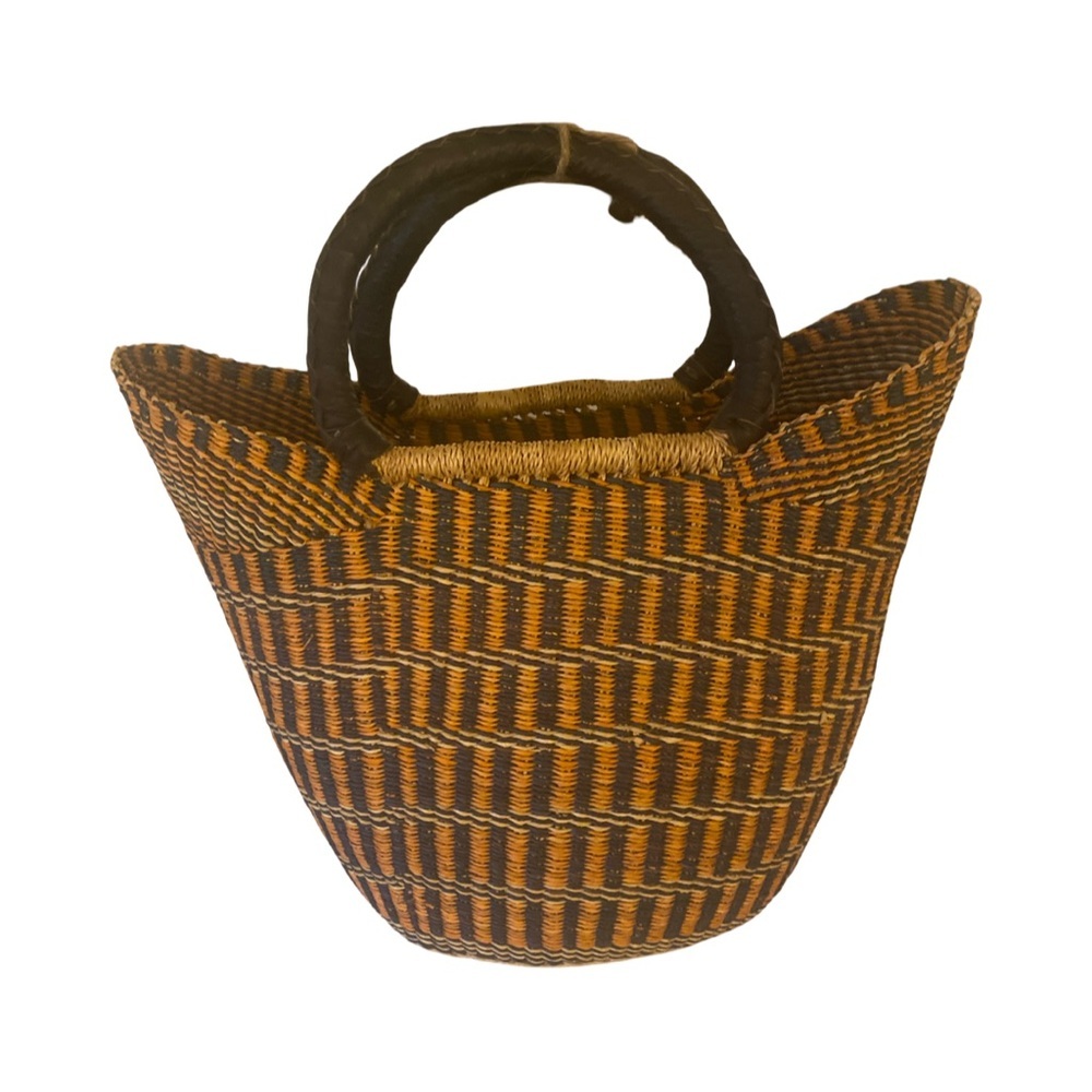 Blessing Handwoven Basket Bag with Black Orange Accents- 18 x9x5 drop 5 NWT l - Picture 3 of 5